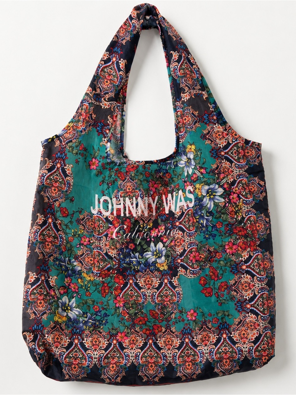 ✨Johnny Was California Nylon Reusable Foldable Floral Tote Bag Shopping Bag✨